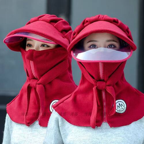 秋冬季款骑车专用防寒帽子骑行防风围脖连帽一体保暖男女加绒加厚