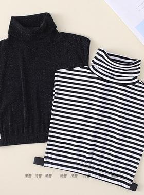 新品秋冬假领子高领条纹螺纹衣领衬衫雪纺甜美风格百搭毛衣领B588