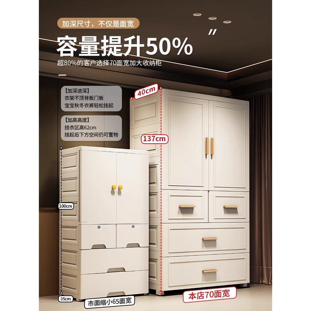 特大加厚家用儿童衣柜宝宝衣柜简易塑料小衣橱婴儿衣服裤子收纳柜