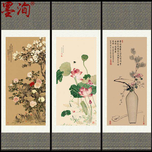 礼物丝绸画卷轴挂画中国风特色办公室送老外长城古代山水国画国人