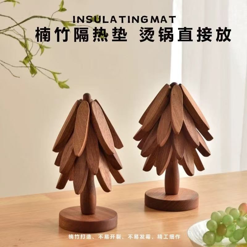 隔热垫创意桌垫碗垫杯垫一棵树家用防烫餐垫实木茶托U 讬可爱桌面