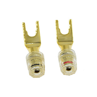 无损纯铜音响插座音箱线插头转换头转接线器Y型叉子转香蕉头母