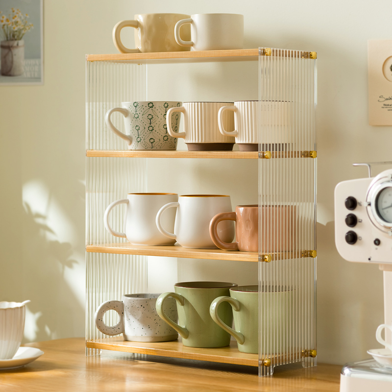 亚克力杯架轻奢水杯架子收纳水吧置物架马克杯咖啡茶杯茶具放置架