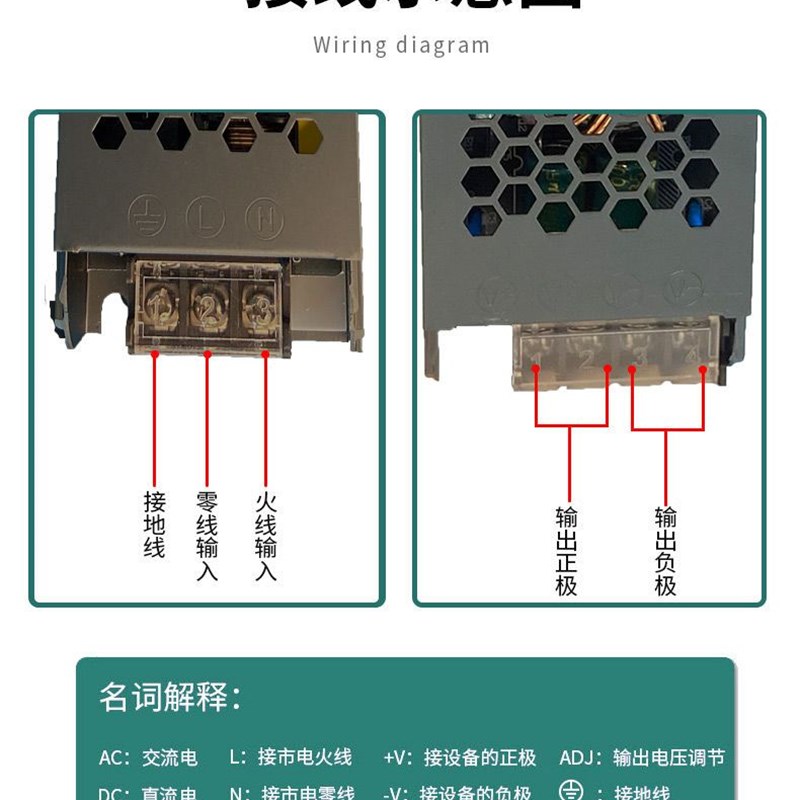 led超薄开关电源12v24v卡布灯箱广告线形灯专用变压器150w300W400