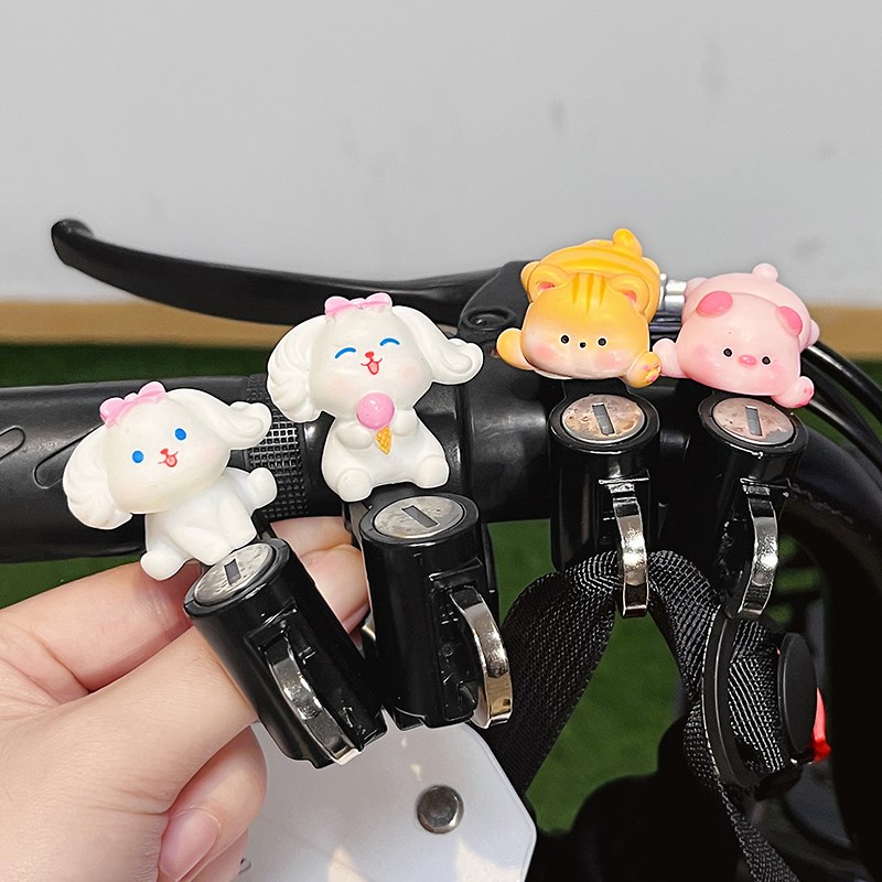 电动车头盔锁防盗锁固定可爱卡通小狗狗电瓶车安全帽挂钩锁扣