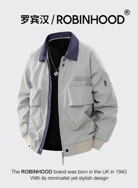 罗宾汉ROBINHOOD美式复古飞行员外套男装夹克高级感工装休闲外套