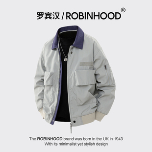 罗宾汉ROBINHOOD美式复古飞行员外套男装夹克高级感工装休闲外套