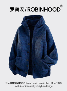 ROBINHOOD/罗宾汉设计感情侣披肩围脖毛衣男秋冬新款百搭保暖毛衣