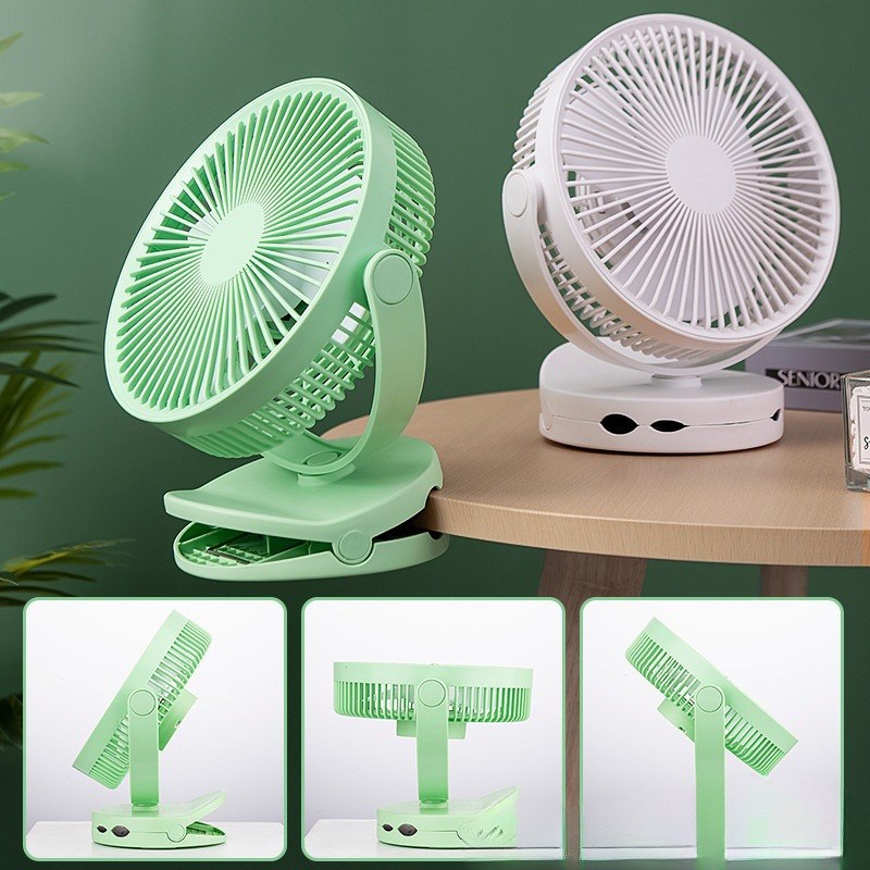充电USB风扇厨房化妆室壁挂风扇办公室桌面台式8寸小风扇宿舍夹扇