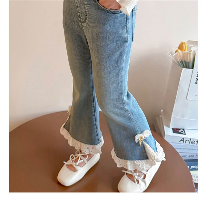 女式牛仔裤2025新款韩式春装时尚童装休闲裤女式春秋喇叭裤