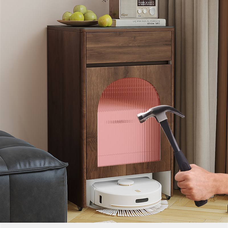 扫地机器人置物柜架小米鱼缸柜底柜科沃斯基站柜上方置物架下空式