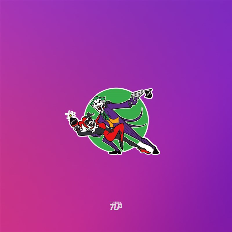 TLP反光车贴 DC漫画蝙蝠侠小丑和小丑女卡通装饰贴遮挡划痕贴纸