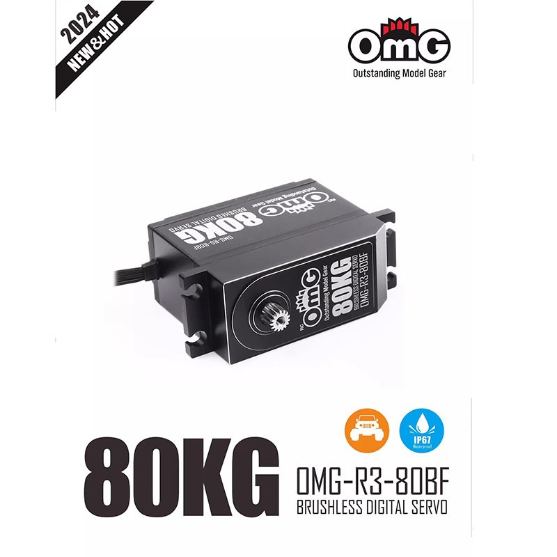 RC OMG新品80 100公斤大扭防水无刷数字舵机ARRMA 1/5大脚车SCX6