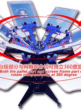 S662L高精确微调型六色六工位双轮P转六色套印丝印机