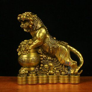 老虎虎饰品客厅啸虎礼品虎山山纯铜创意摆件河桌面铜上猛