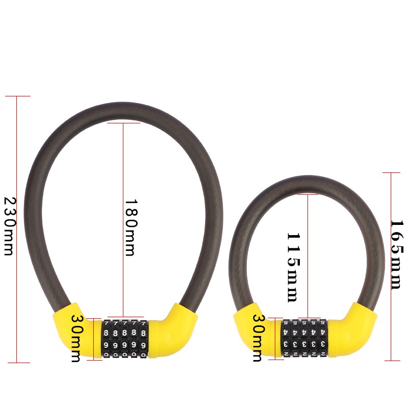 电动车锁防盗锁电瓶摩托车山地公路自行车儿童单车密码锁便携防水
