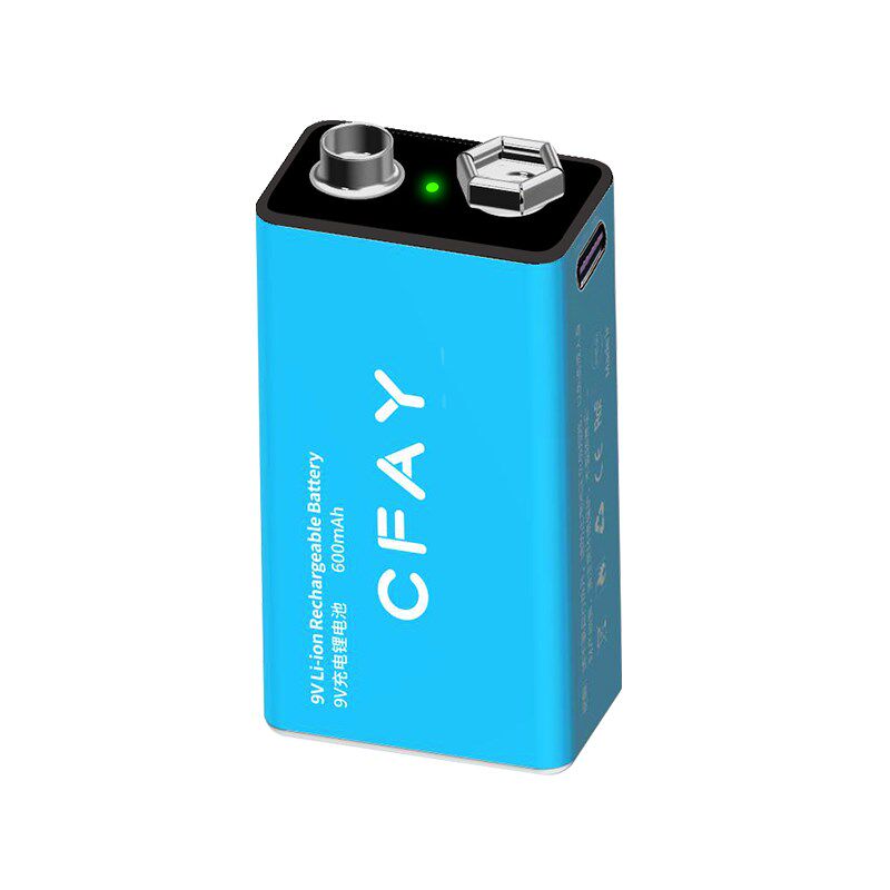 9V可充电USB锂电池万用表体温枪仪器仪表话筒9伏方块玩具6F22九伏