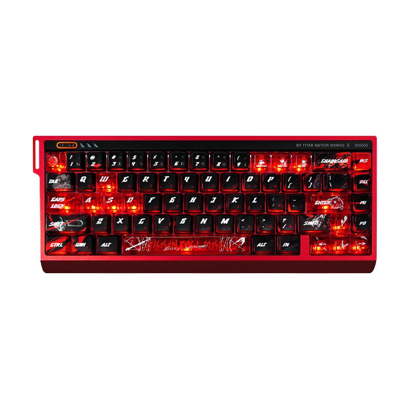 泰坦国度电锯人键帽核动力原厂侧透PBT+PC机械键盘磁轴键帽68/75