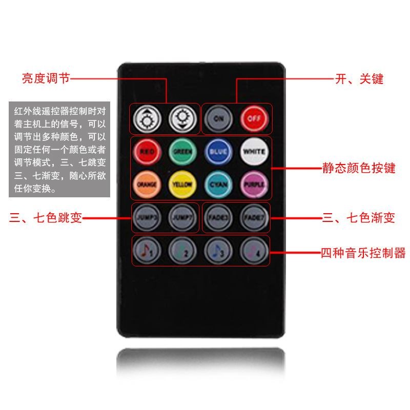 直销装饰灯12led七彩声控带遥控汽车氛围灯一拖四脚底灯