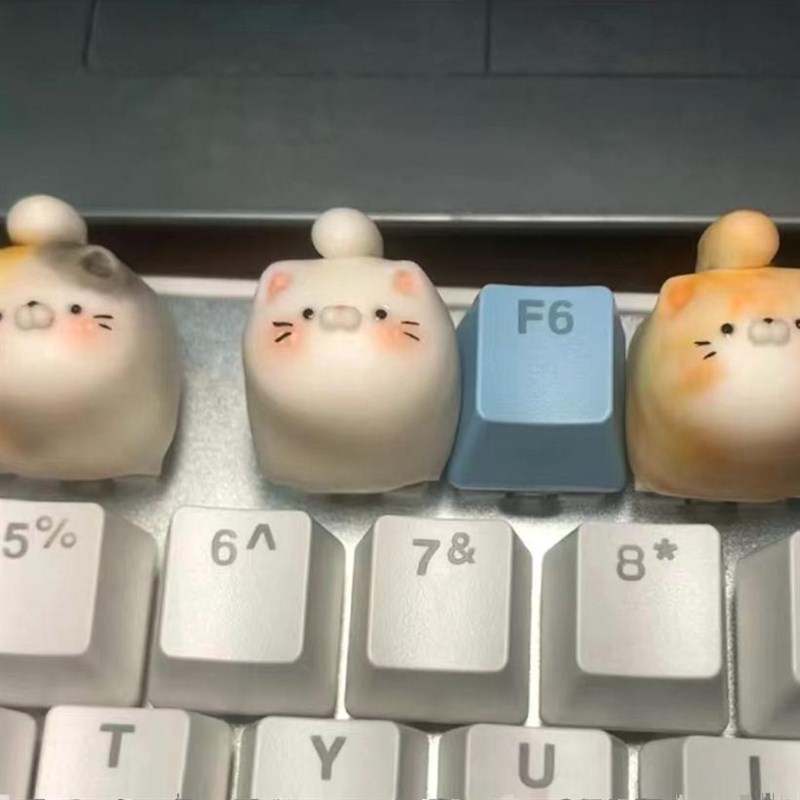 个性小猫键帽 树脂键帽机械键盘个性立体按键帽3d立体客制化