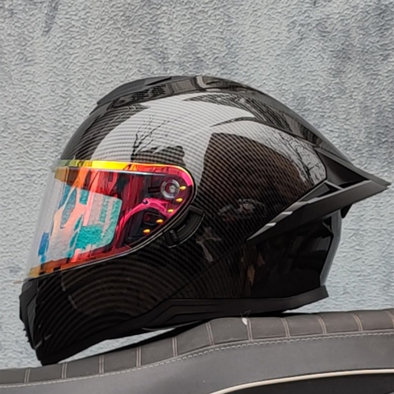 美洛克斯新款摩托车头盔男女双镜头摩托车跑车蓝牙槽新国标3C认证