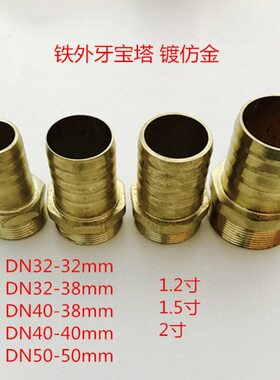 321.2宝塔接头1.5D 出气管咀水N 软管镀寸40 插250管金外丝铁皮