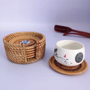 碗餐桌垫手工砂锅创意垫盘子藤编编织子茶道隔热垫茶壶垫杯垫托垫