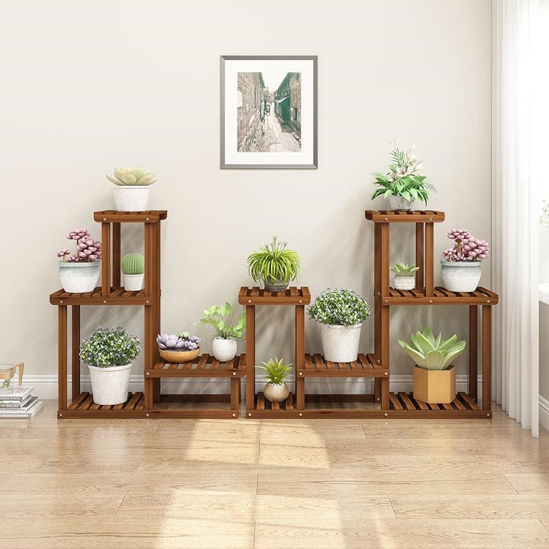 花架花架子客g厅落地式阳台置物架简约现代花盆实木客厅植物