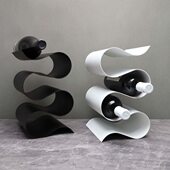 饰摆件书房酒柜 样板房客厅桌面金属家居餐厅红酒架形现代简约装