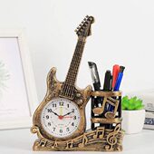 复古男女创意学生闹钟高中超大闹铃吉他初筒带笔小摆件声礼物桌面