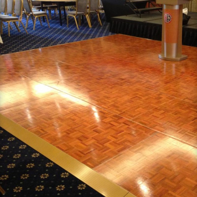 拼接活动舞池板地面跳舞板铝合金封边酒店宴席柚木地板.方形舞台