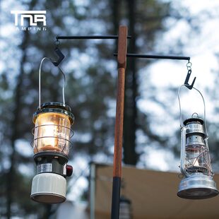马灯R灯实木节老式灯杆TN煤油复古三便携折叠户外露营铁艺支架营