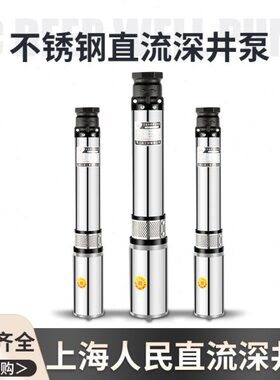 流深井潜水泵24v2井60不锈钢12v人v7上海家用水泵高扬程水民48v直