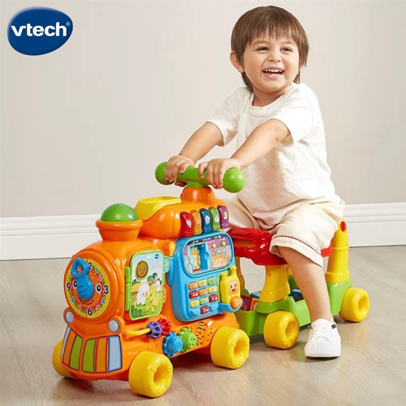 伟易达4合1益智小火车儿童玩具车双语早I教滑步车宝宝手推车1-2岁