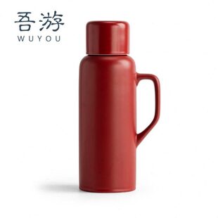 备婚陪嫁保温壶家用用品热水瓶吾游方结婚陶瓷红色女大容量暖水壶