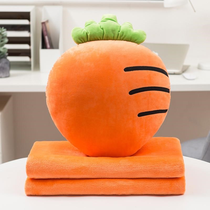 抱枕被子两用冬季加厚午睡枕v头被汽车载内靠枕办公室折叠毯二合