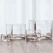 高透明方形玻璃器皿方缸多尺寸摆件插绿植家居饰品客厅办公桌装 饰