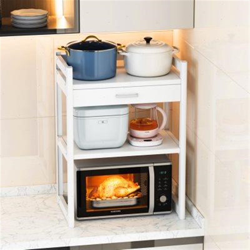 厨房放微波炉和烤箱的架子置物架两层台面上方电S饭煲锅灶台收纳