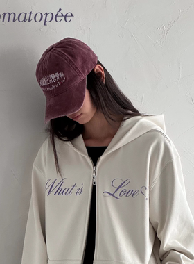 OTPé 到底谁在谈恋爱啊复古做旧标语刺绣棒球帽软顶可调节鸭舌帽