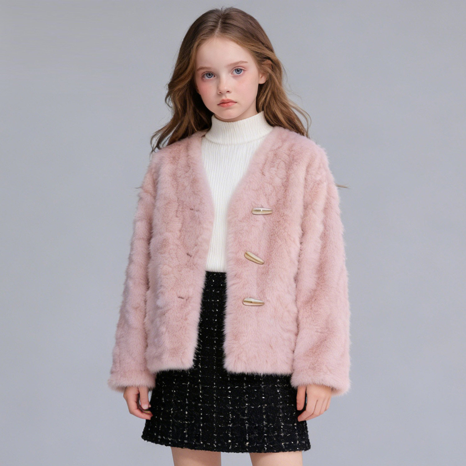 萌校长女童皮草外套2026新款女宝大衣皮毛一体短款加厚冬装保暖,童装/婴儿装/亲子装,皮草/仿皮草,淘宝优惠券,粉丝福利购,淘宝优惠卷