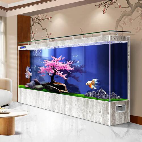 大型落地靠墙鱼缸客厅2026新款超白玻璃办公室家用观赏生态水族箱
