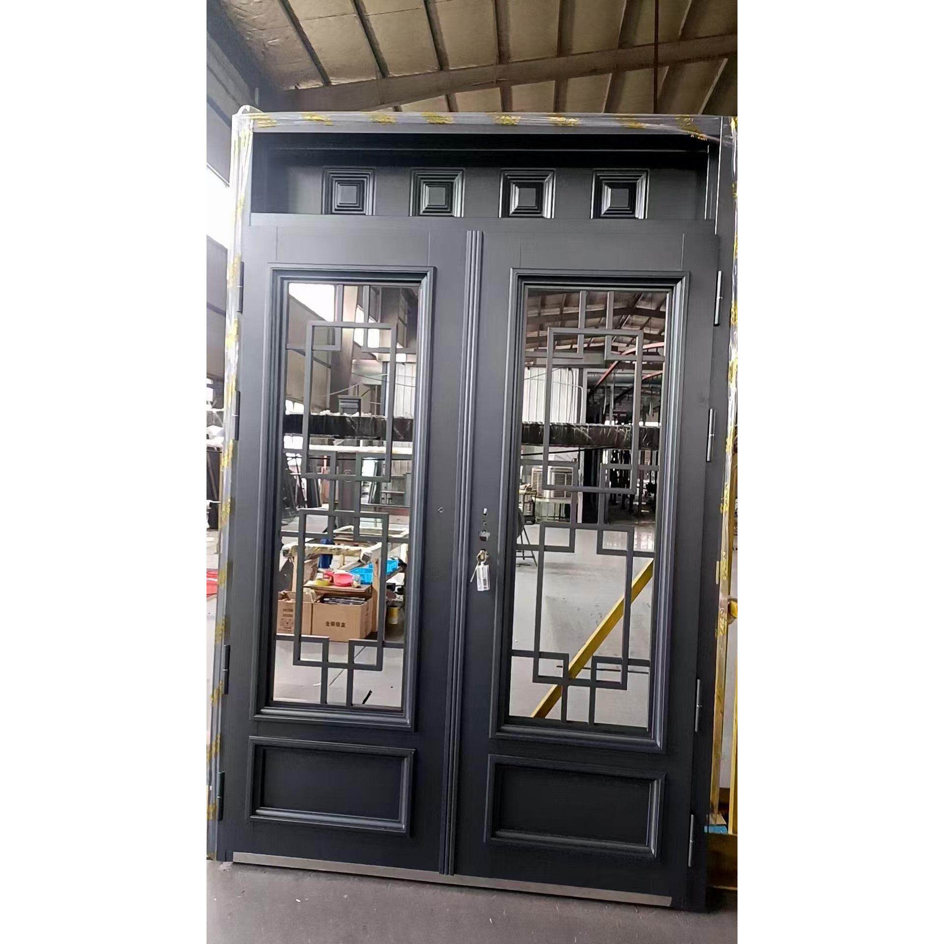 四开锌合金别墅大门双开门防盗门入户庭院门农村自建房家用进户门