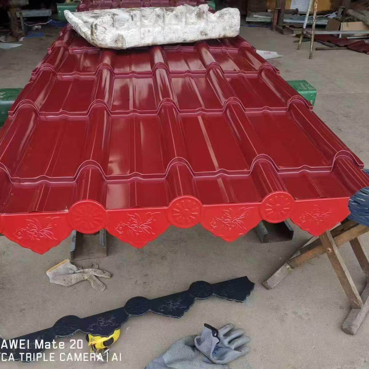 广东彷古竹节彩铝瓦铝合金屋面瓦古建筑寺庙屋簷门楼装饰彷古瓦