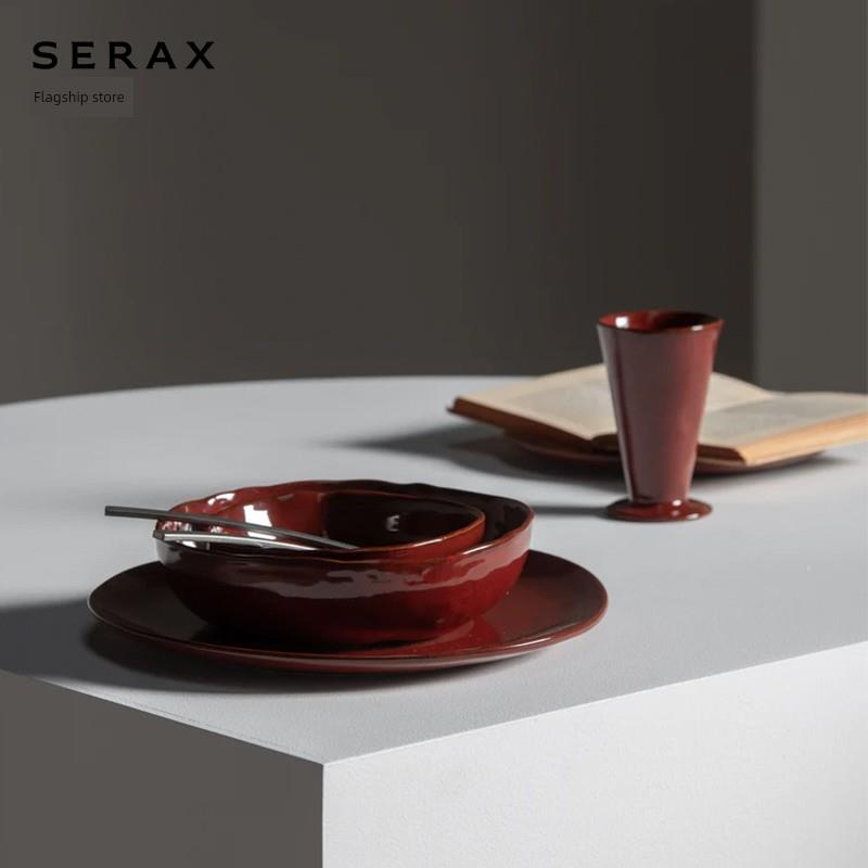 比利时Serax LA MERE覆古餐具陶瓷碗碟套装家用碗盘西餐盘圆盘