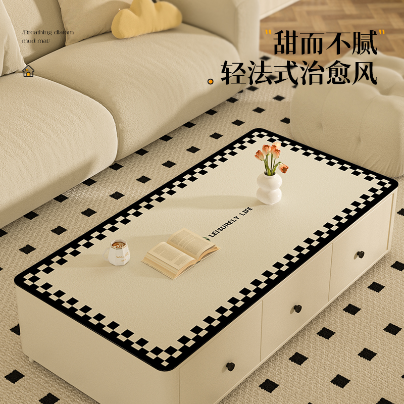 轻奢高级感茶几垫桌n布防油防水免洗防烫客厅电视柜桌垫餐台面桌