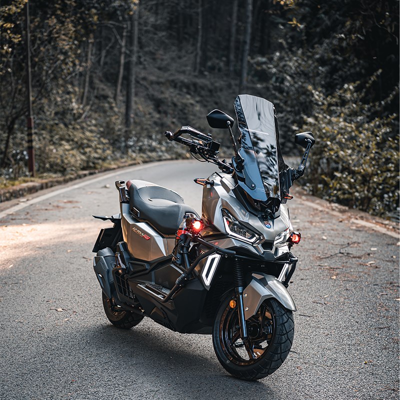 适用三阳HUSKY150改装哈士奇150ADV后视镜前移折叠反光镜前移配件