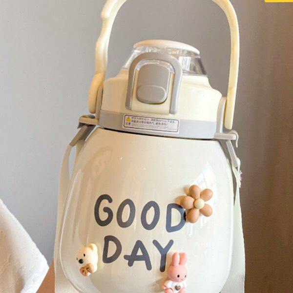 法国Fad Sincgo大容量保温杯女保冷杯带吸管大肚水杯便携不锈钢水