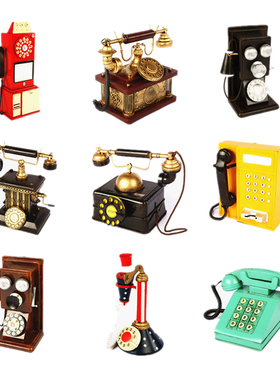 复古老式电话加油机模型壁挂墙上装饰挂件网红奶茶店酒吧墙面道具