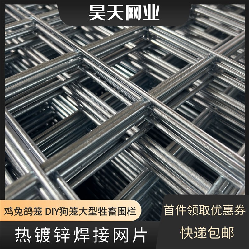 加粗镀锌铁丝电焊网片家用鸡狗鸟兔笼钢丝网格养殖围栏防护隔离网