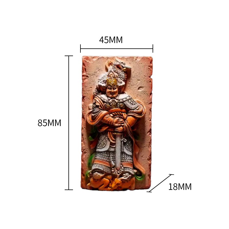 五代彩绘浮雕武士佣冰箱贴国家博物馆河北博物院文创立体磁贴国风